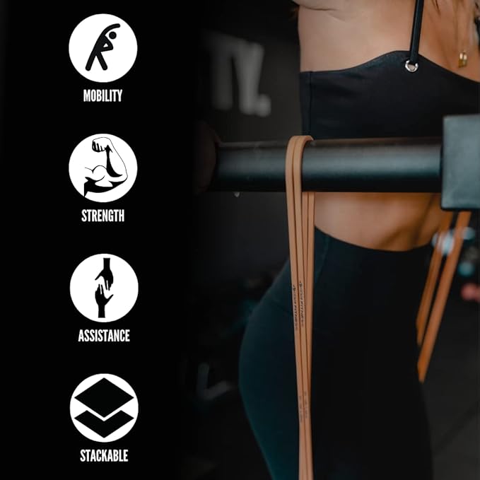 41” Resistance Loop Band - Pair of 2 Orange Resistance Bands (5 to 15 Pounds - 0.25 inches Wide)