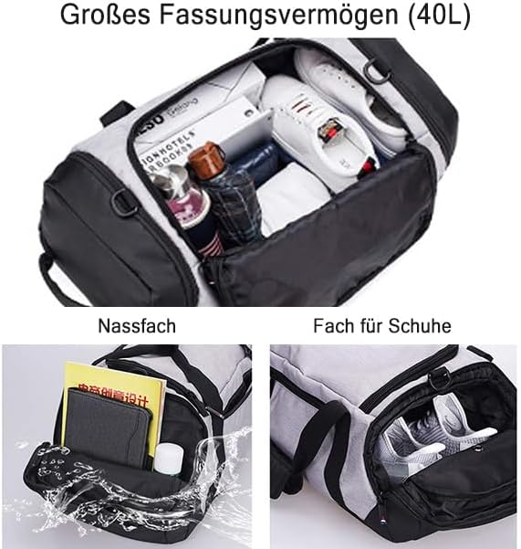 Gym Duffle Bag Backpack Waterproof Sports Duffel Bags Travel Weekender Bag for Men Women Overnight