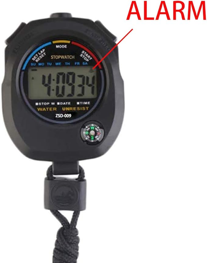 6 Pack Multi-Function Electronic Digital Sport Stopwatch Timer, Large Display with Date Time and