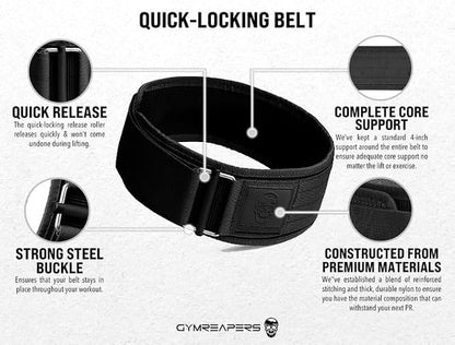 Gymreapers Quick Locking Weight Lifting Belt for Men Gym Belt for Powerlifting Deadlift Belt with 4