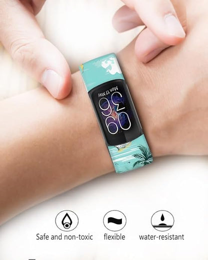 Sport Bands Compatible with Charge 6 /Charge 5 for Women Men,Soft Waterproof Replacement Straps