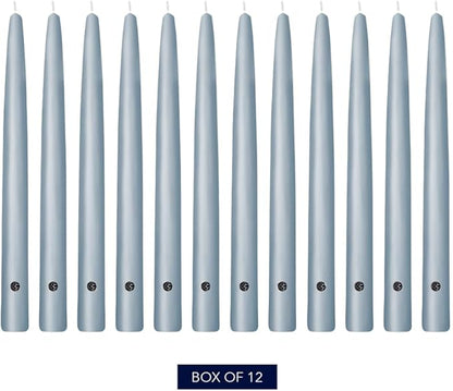 Colonial Candle Unscented Taper Candle, Handipt Collection, Wedgewood, 12 in, Pack of 12 - Up to 10
