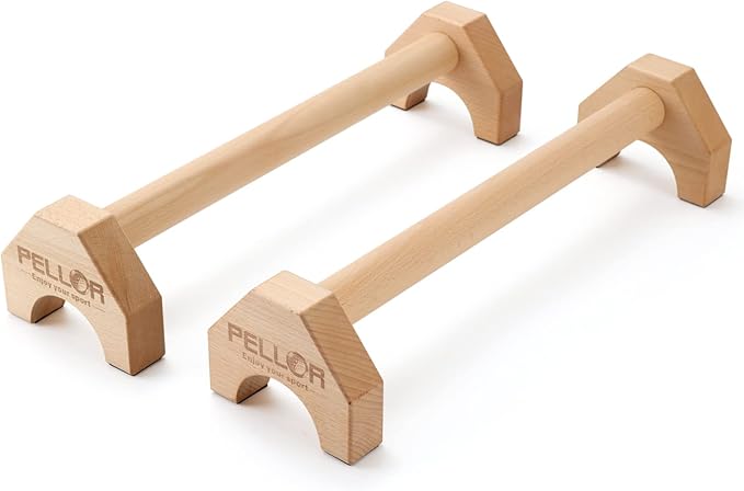 Pushup Stands - Wooden Push Up Bars Gym Gear Equipment with Anti-Slid Mat Workout Solid Exercise