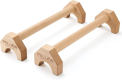 Pushup Stands - Wooden Push Up Bars Gym Gear Equipment with Anti-Slid Mat Workout Solid Exercise