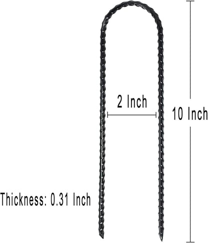 20 Pack 10 Inch Heavy Duty Trampolines Wind Stakes Galvanized Steel Garden Stakes U-Shaped Staples