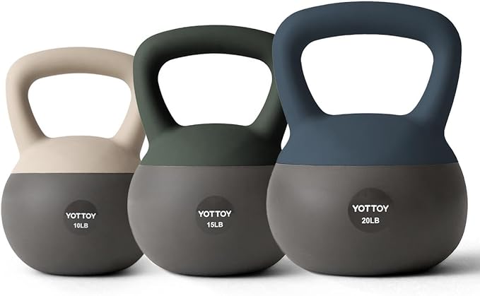 YOTTOY Soft Kettlebell, Set for Strength Training Kettlebells & Home Workouts, Soft-Sided Cushioned