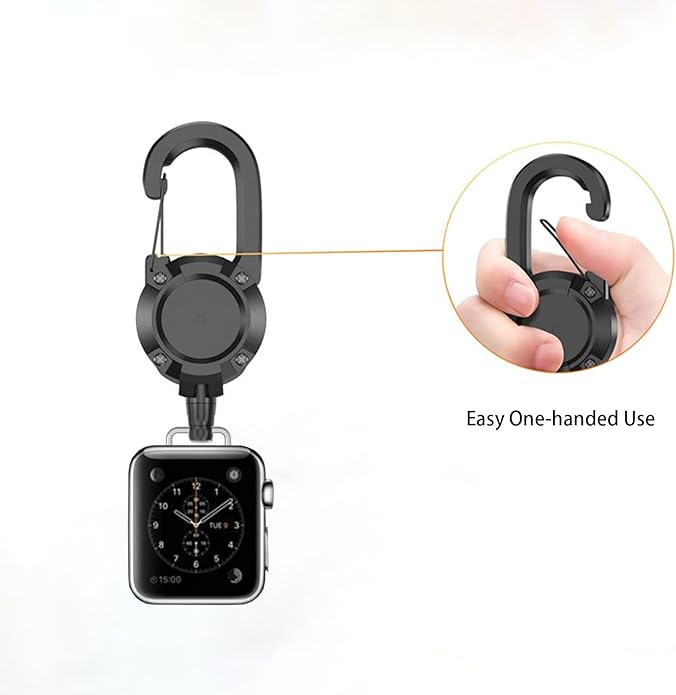 Badge Holder Retractable Clip Compatible with Apple Watch Band Series 10, Ultra 2, SE, 8 7 6 5 4 3