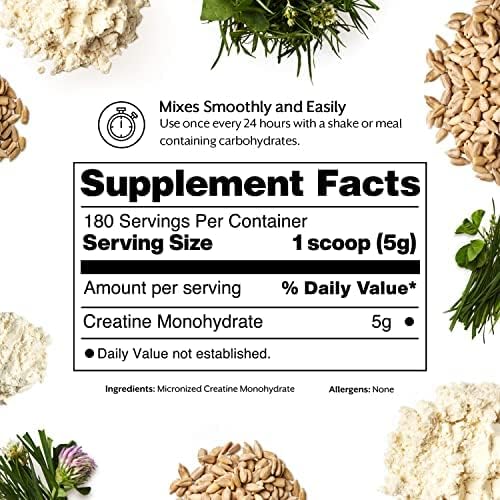 ProMix Nutrition Creatine Monohydrate Powder, Unflavored - 5g of Micronized Creatine per Serving
