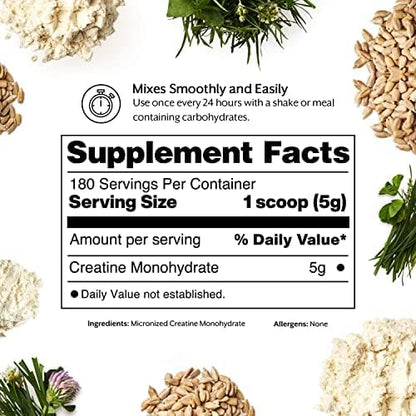 ProMix Nutrition Creatine Monohydrate Powder, Unflavored - 5g of Micronized Creatine per Serving