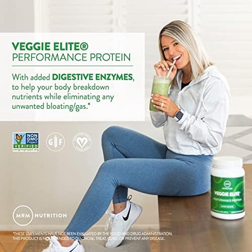 MRM Nutrition Veggie Elite Performance Protein | Salted Caramel Flavored| Plant-Based Protein| Easy