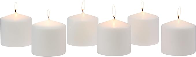 Stonebriar Unscented White Tall Pillar Candles, 18 Hour Burning Candle Pillars, Perfect for Decor