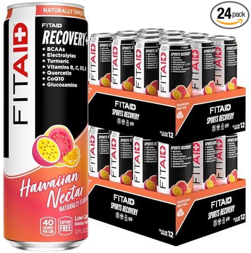 FITAID Post Workout Recovery Drink, Hawaiian Nectar, BCAAs, Glucosamine, Electrolytes, Paleo, Vegan