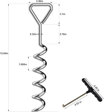 Eurmax USA Trampoline Stakes Heavy Duty Trampoline Parts Corkscrew Shape Steel Stakes Anchor Kit