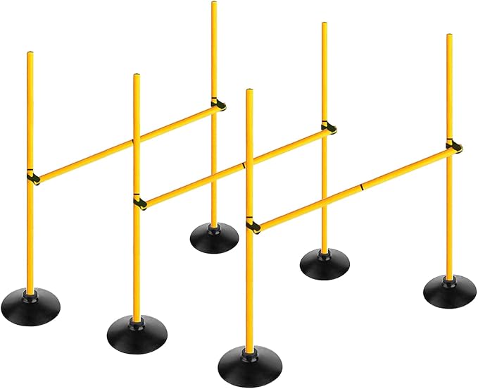 Adjustable Height Agility Hurdle Set Multi-Function Soccer Trainning Pole Set Coaching Sticks with