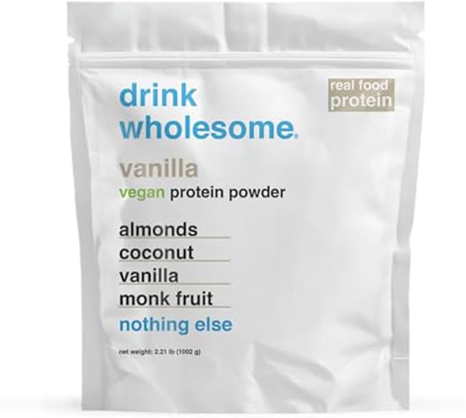 drink wholesome Vegan Vanilla Almond Protein Powder | for Sensitive Stomachs | Additive & Dairy