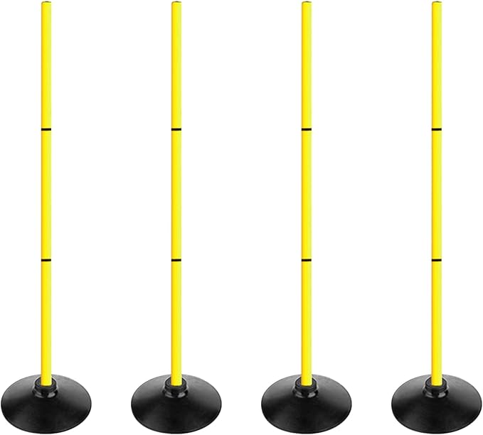 TNZMART 3.9FT Detachable Speed Agility Poles Agility Training Poles Set Adjustiable Height Soccer