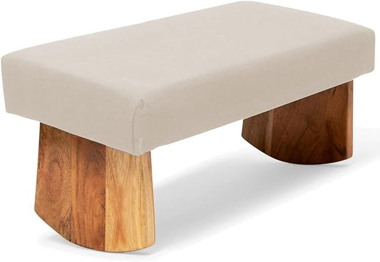 Meditation Bench (NAT. White), Seiza, Sustainable Acacia Wood with Curved Bottom Edges for The