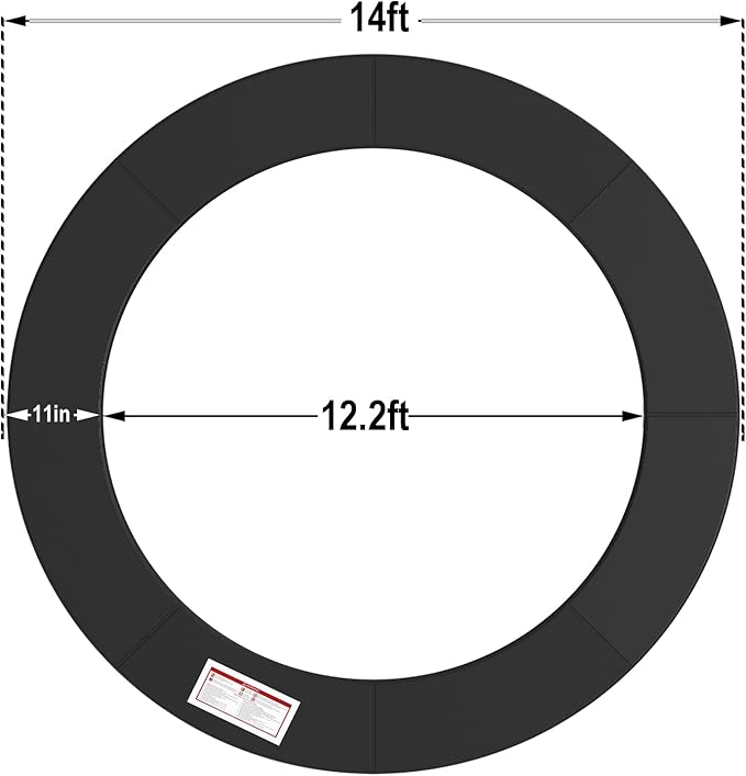 LANGXUN Universal Trampoline Repalcement Safety Pad, 8ft 10ft 12ft 14ft 15ft 16ft Waterproof