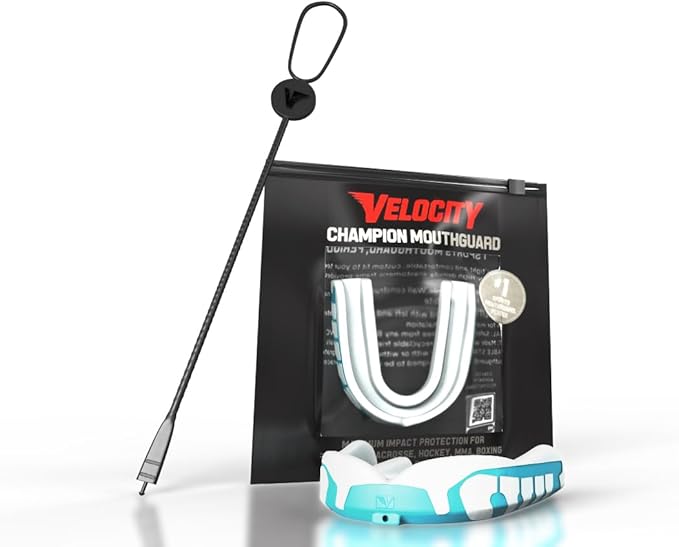 Velocity Champion Junior Mouthguard, 1 Pack, Black & Silver - for Ages 5 to 10 - Ideal for