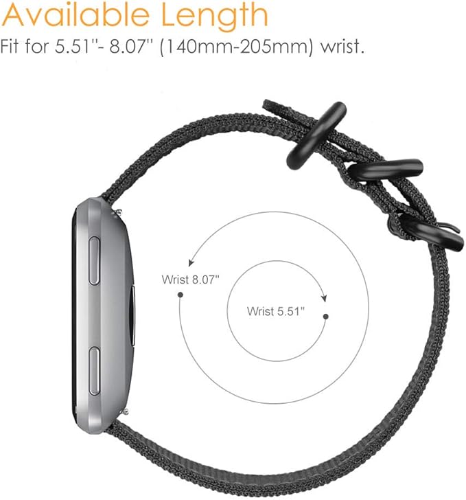 FINTIE Bands Compatible with Fitbit Versa 2/1 / Lite Edition, Soft Nylon Replacement Strap