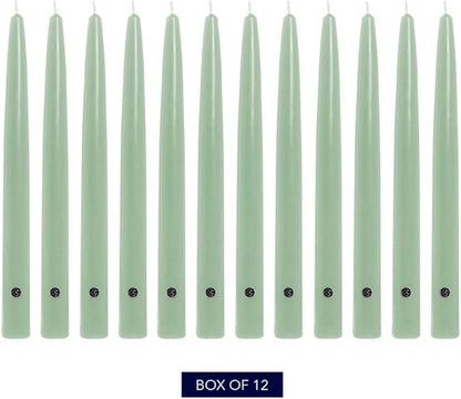 Colonial Candle Unscented Taper Candle, Handipt Collection, Colonial Classic Green, 12 in, Pack of