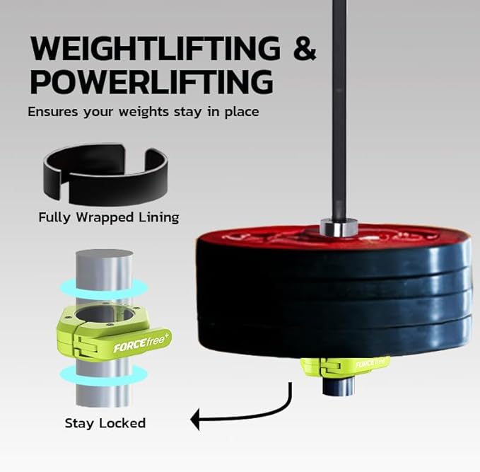 Barbell Clips (Pair), Barbell Clamps, Quick Release Olympic Barbell Clamps with Anti Slip TPR Grip