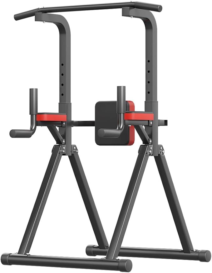 Foldable Power Tower, Adjustable Multifunction Pull Up Bar Tower Station, Pullup Dip Station Rack