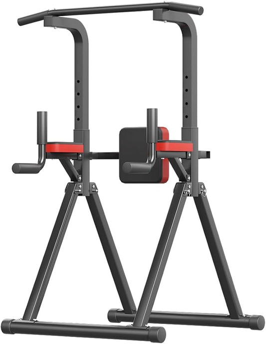 Foldable Power Tower, Adjustable Multifunction Pull Up Bar Tower Station, Pullup Dip Station Rack