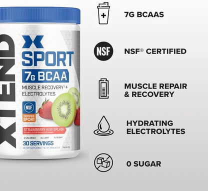 XTEND Sport BCAA Powder Strawberry Kiwi Splash - Electrolyte Powder for Recovery & Hydration with