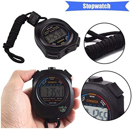 2 Pack Multi-Function Electronic Digital Sport Stopwatch Timer, Large Display with Date Time and