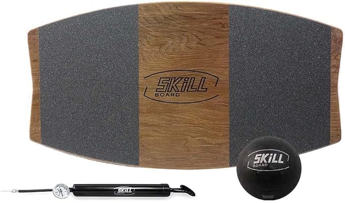 The Skill Board - Wooden Balance Board for Adults - Wobble Board for All Sports, Gym, Standing
