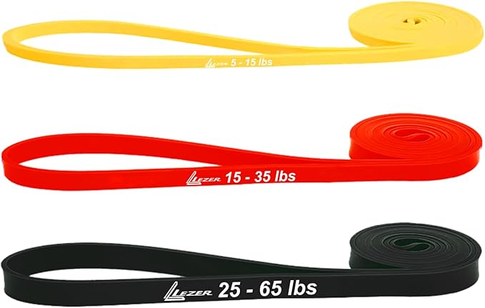 LEZER Resistance Bands - Pull Up Bands for Home Gym Fitness, Stretching, Physical Therapy &