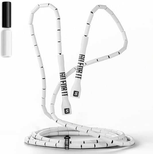 Sportbit Elite Beaded Jump Rope - Adjustable Speed Rope for Fitness, CrossFit, Boxing
