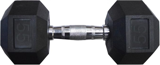 Rubber Coated Dumbbells - No Roll Design Easy-Grip Steel Knurled Handle, Weights Dumbbells Set for
