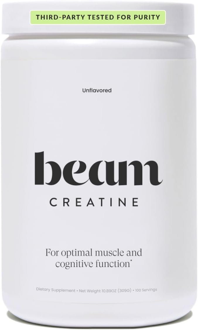 Beam Creatine Powder, Third Party Tested, Micronized Creatine Monohydrate Supplement, Creatine for