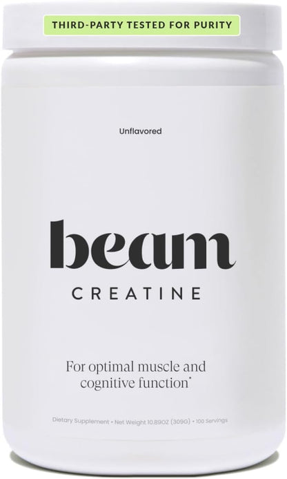 Beam Creatine Powder, Third Party Tested, Micronized Creatine Monohydrate Supplement, Creatine for