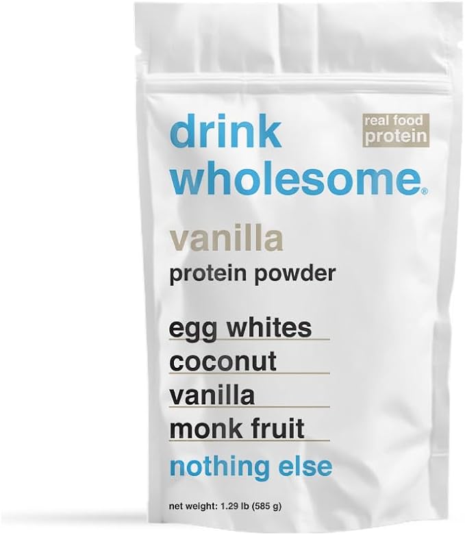 drink wholesome Vanilla Egg White Protein Powder | for Sensitive Stomachs | Gut Friendly | Additive
