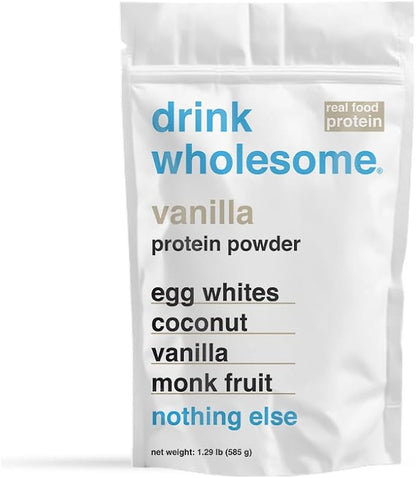 drink wholesome Vanilla Egg White Protein Powder | for Sensitive Stomachs | Gut Friendly | Additive