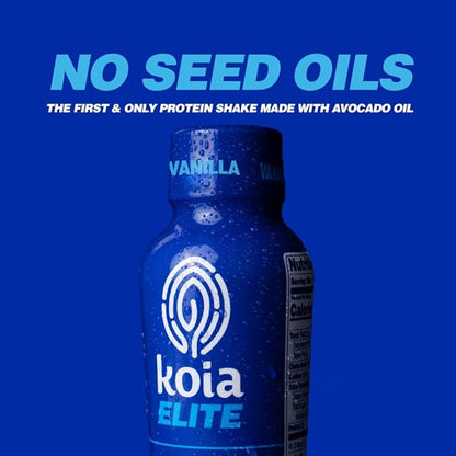 Koia Elite Plant Based Protein Shake, Vanilla, 32g Protein, 4g Sugar, 6g Prebiotic Fiber, Pre &