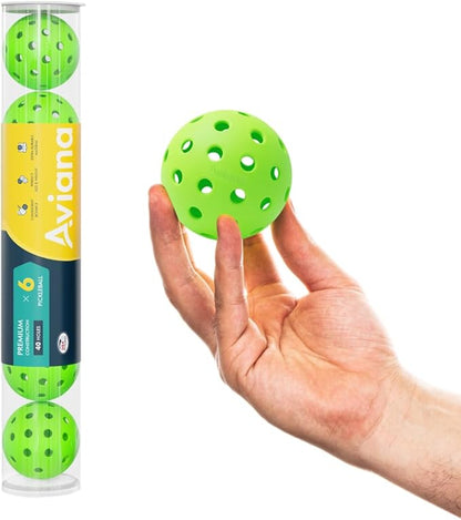 Aviana Outdoor Pickleball Balls - USAPA Approved for Tournament Play | Durable 40-Hole Design |