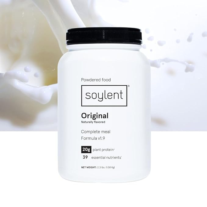 Soylent Complete Nutrition Meal Replacement Protein Powder, Original - Plant Based Vegan Protein