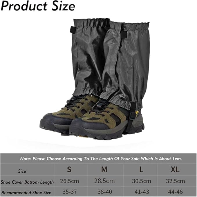 Ankle Gaiters,Lightweight Adjustable Leg Gaiters for Men Women, Waterproof Hiking Gaiters for