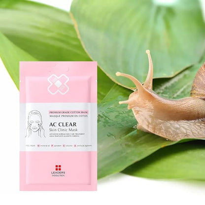 Leaders Insolution AC Clear Skin Clinic Mask | Snail Secretion & Tea Tree Oil for Acne, Redness