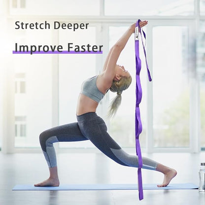 Stretching Strap Yoga Strap with Loops, Stretch Straps for Physical Therapy, Non-Elastic Exercise