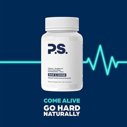PS Natural Testosterone Booster for Men - Premium D3 and Zinc Supplements for Men with Tribulus