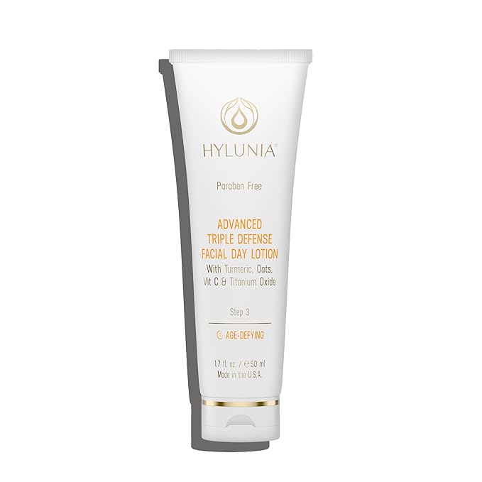 Hylunia Triple Defense Day Lotion | Age-Defying Moisturizer | Vitamin C, Turmeric & Titanium