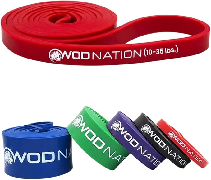 WOD Nation Pull Up Assistance Bands (10-175lbs Band) - Best for Pullup Assist, Chin Ups, Resistance