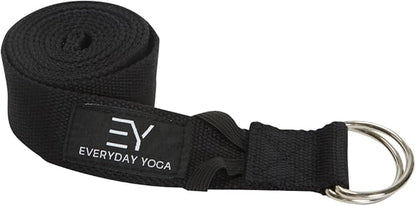 Everyday Yoga Super Strong Strap with Metal D-ring Buckle - Improve Flexibility, Stretching, and