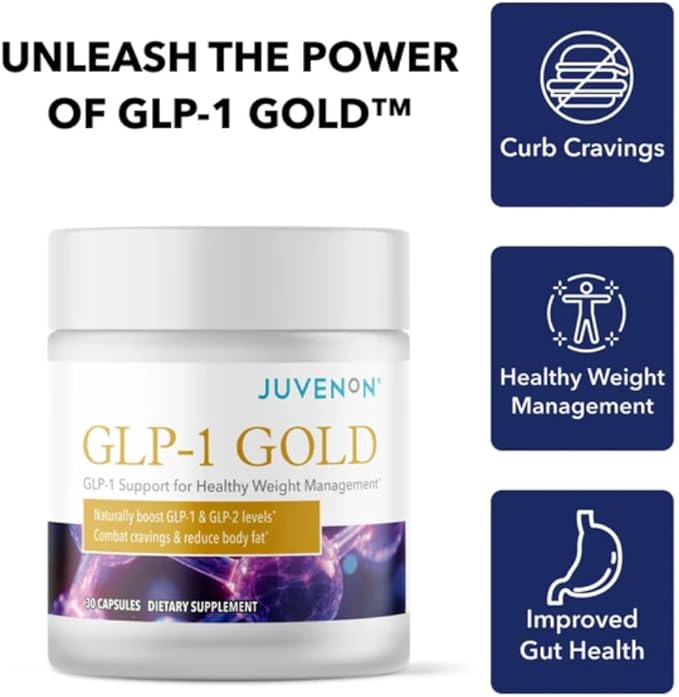 Juvenon GLP-1 Gold????Metabolic Support Supplement with CQR-300® & Eriomin????Helps Maintain