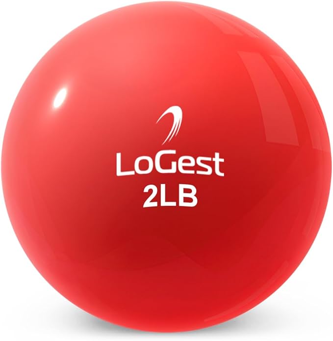 Logest Weighted Toning Exercise Balls Pair - Round Shape Medicine Ball - 1LB 2LB 3LB 4LB 5LB 6LB
